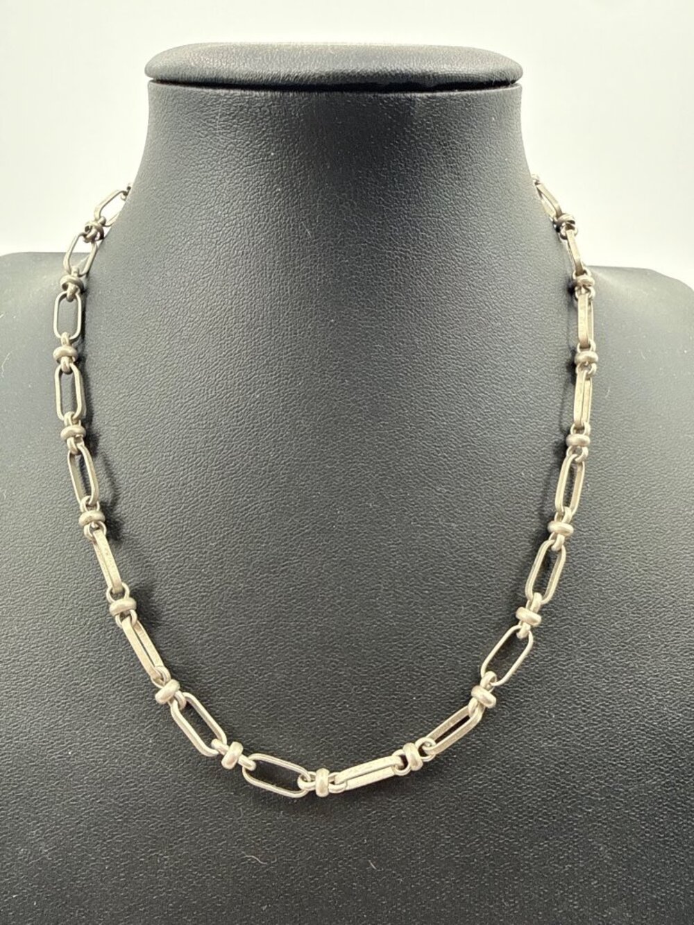 World End Imports Silver Tone Trombone Link Antique Style Paperclip Chain